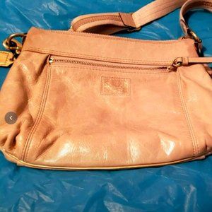 COACH Poppy Light Gold Leather Crossbody Purse